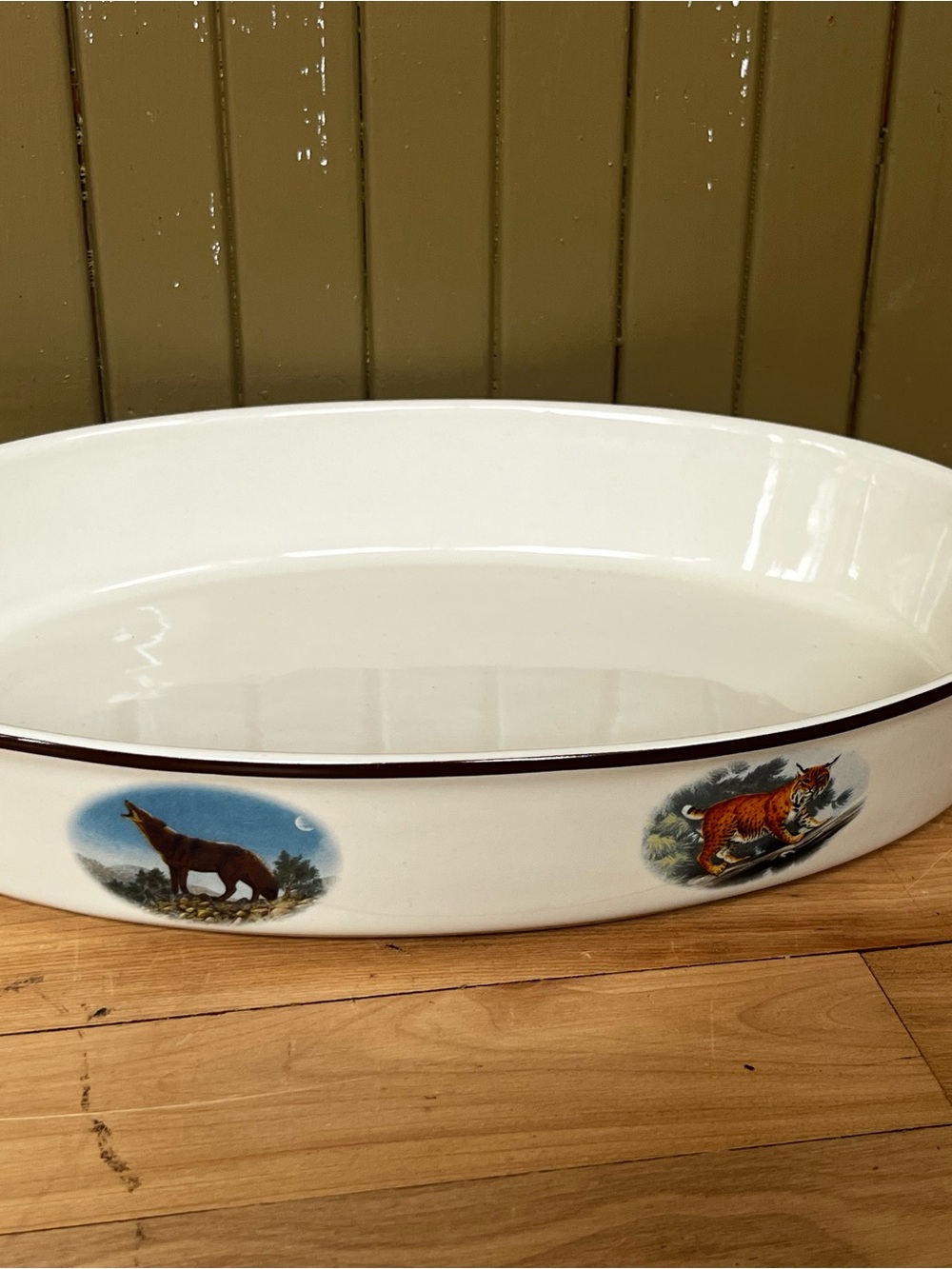 National wildlife Federation wildlife motive Ceramic Oval Baking Dish